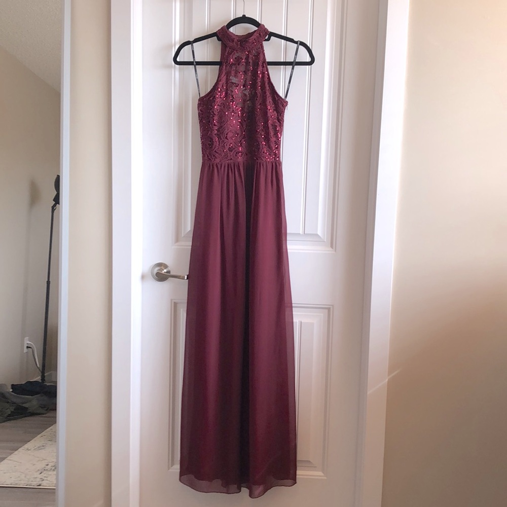 Burgundy formal maxi dress